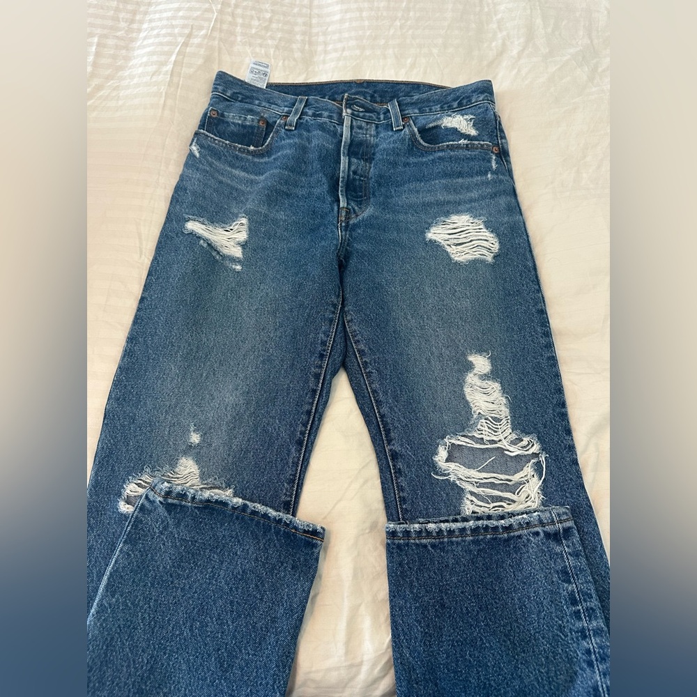 Levi's Relaxed Fit Ripped Blue Jeans